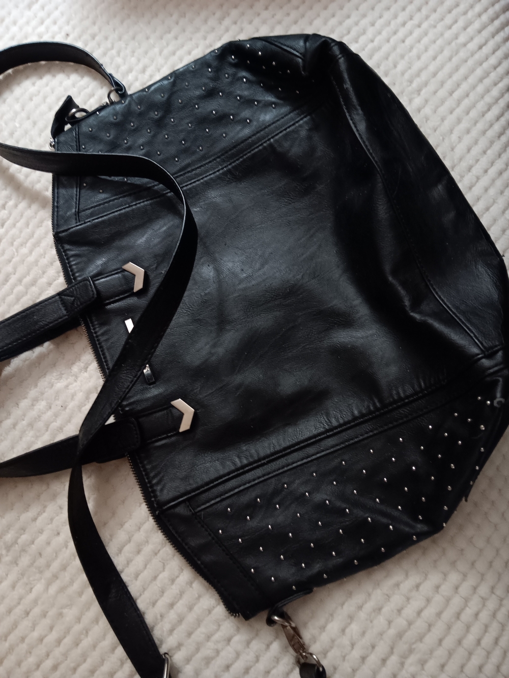 Black Studded Tote Bag - Women